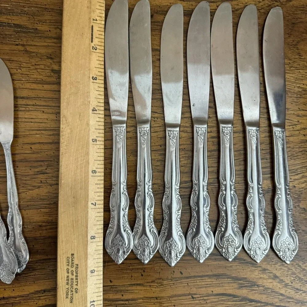 Lot International Stainless China Flatware Dinner‎ Knives Butter Spoon